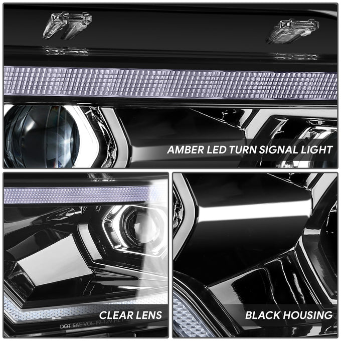 Black Housing Full LED Headlights w/Turn Signal Light <br>19-24 Ram 1500