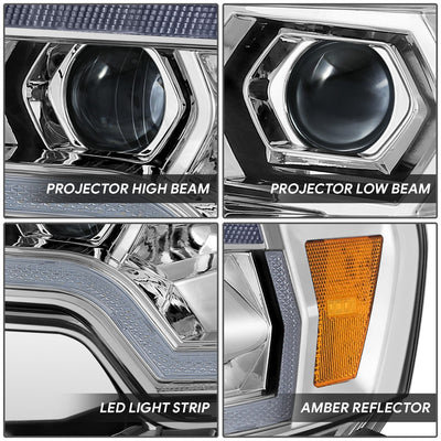 Chrome Housing Full White LED Headlights w/Side Marker<br>19-24 Ram 1500