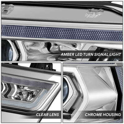 Chrome Housing Full White LED Headlights w/Side Marker<br>19-24 Ram 1500