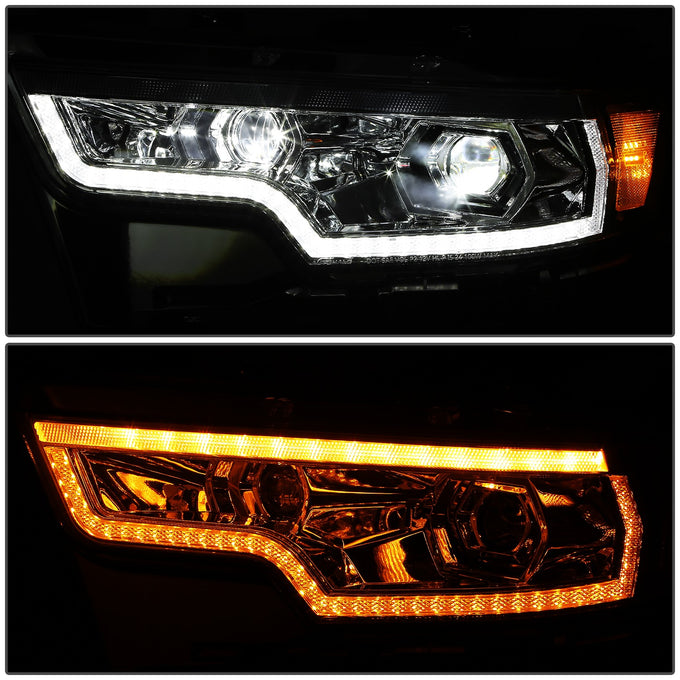 Chrome Housing Full White LED Headlights w/Side Marker<br>19-24 Ram 1500