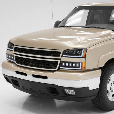 Start-Up DRL LED Sequential Projector Headlights <br> 03-07 Chevy Silverado Avalance 1500-3500HD Classic