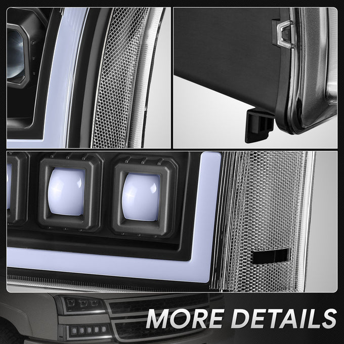 Start-Up DRL LED Sequential Projector Headlights <br> 03-07 Chevy Silverado Avalance 1500-3500HD Classic
