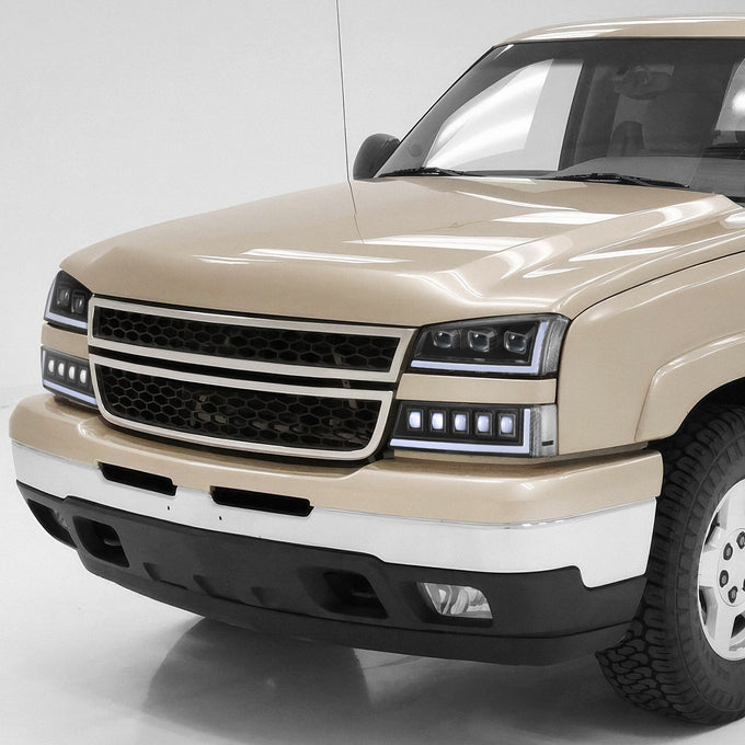 Start-Up DRL LED Sequential Projector Headlights <br> 03-07 Chevy Silverado Avalance 1500-3500HD Classic