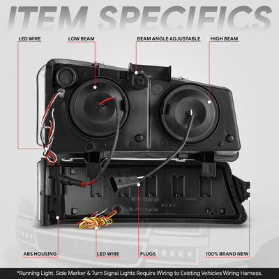 Start-Up DRL LED Sequential Projector Headlights <br> 03-07 Chevy Silverado Avalance 1500-3500HD Classic