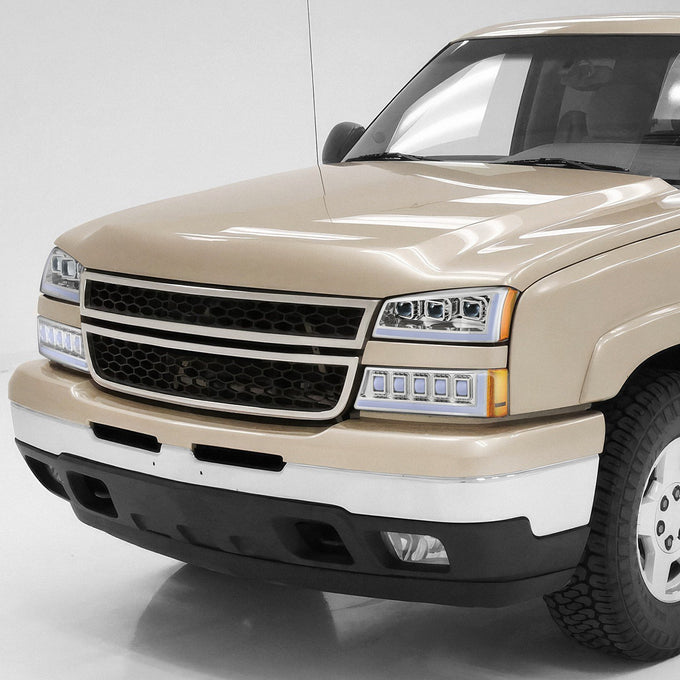 Start-Up DRL LED Sequential Projector Headlights <br> 03-07 Chevy Silverado Avalance 1500-3500HD Classic