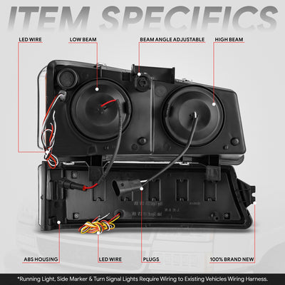 Start-Up DRL LED Sequential Projector Headlights <br> 03-07 Chevy Silverado Avalance 1500-3500HD Classic