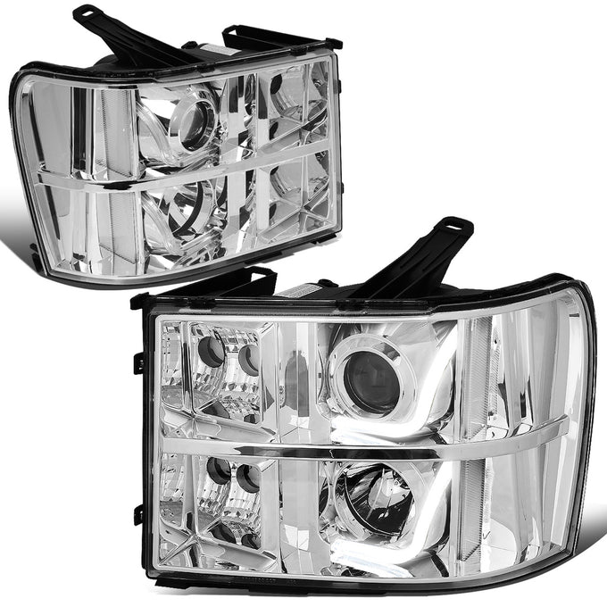 LED DRL Projector Headlights<br>07-14 GMC Sierra 1500 2500 3500