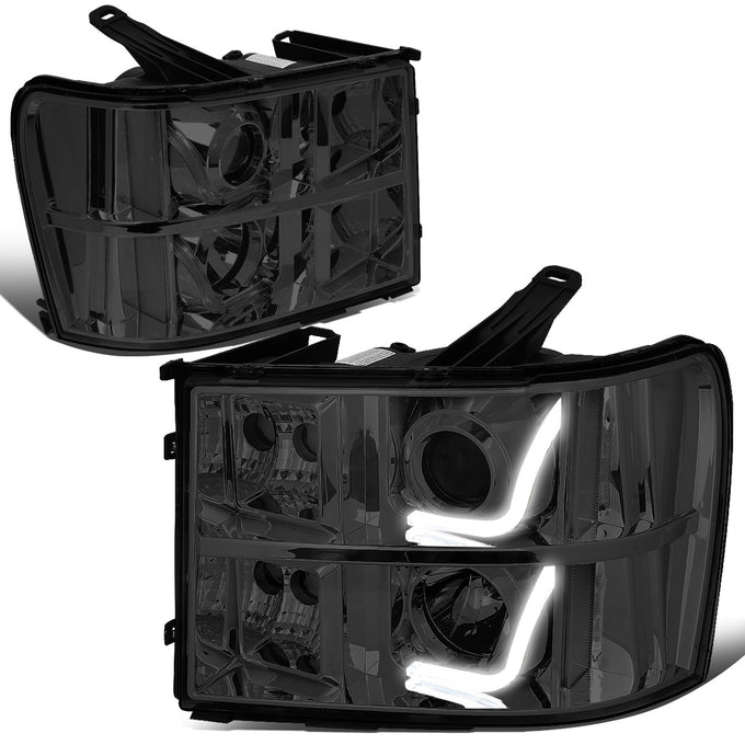 LED DRL Projector Headlights<br>07-14 GMC Sierra 1500 2500 3500