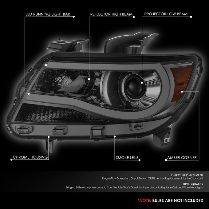 LED DRL Projector Headlights <br> 15-23 Chevy Colorado