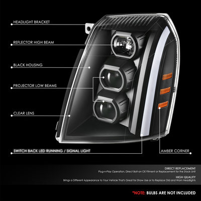LED Switchback Headlights <br>07-14 Cadillac Escalade ESV, EXT