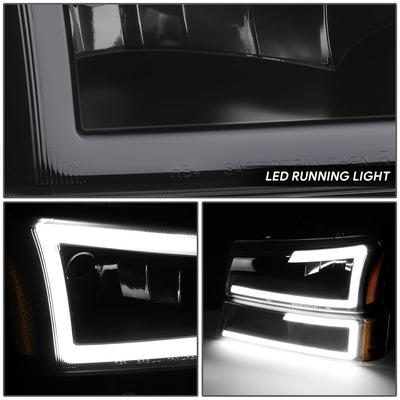 LED DRL Headlights<br>03-06 Chevy Avalanche Silverado 1500-3500 / HD