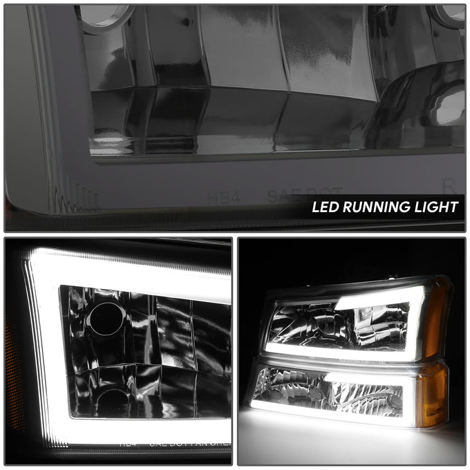 LED DRL Headlights<br>03-06 Chevy Avalanche Silverado 1500-3500 / HD