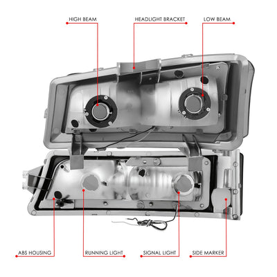 LED DRL Headlights<br>03-06 Chevy Avalanche Silverado 1500-3500 / HD