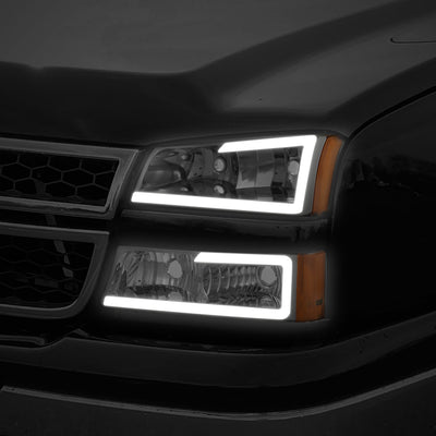 LED DRL Headlights<br>03-06 Chevy Avalanche Silverado 1500-3500 / HD