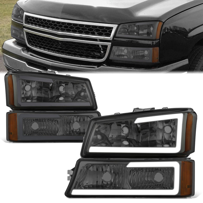 LED DRL Headlights<br>03-06 Chevy Avalanche Silverado 1500-3500 / HD