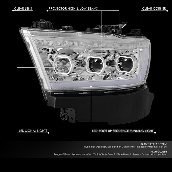 Start-Up LED DRL Projector Headlights <BR> 19-24 Ram 1500