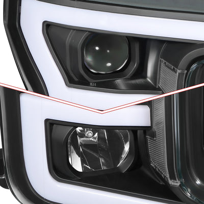 LED DRL Sequential Projector Headlights <br> 18-20 Ford F-150