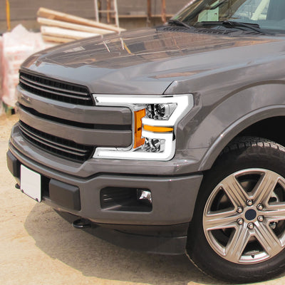 LED DRL Sequential Projector Headlights <br> 18-20 Ford F-150