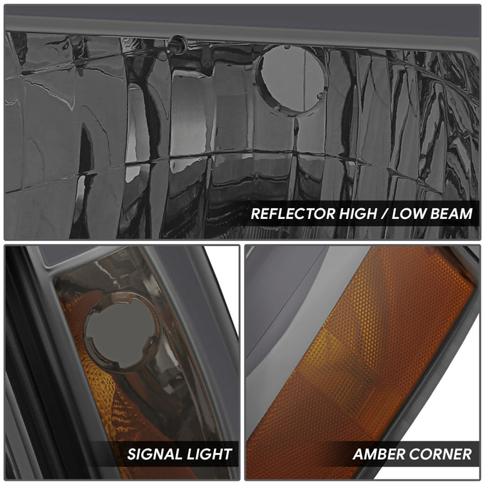 LED DRL Headlights (Left & Right) <BR>87-91 Ford Bronco, F-150, F-250, F-350