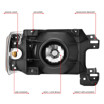 LED DRL Headlights (Left & Right) <BR>87-91 Ford Bronco, F-150, F-250, F-350