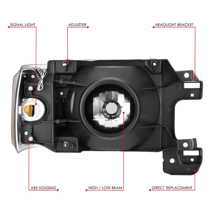 LED DRL Headlights (Left & Right) <BR>87-91 Ford Bronco, F-150, F-250, F-350