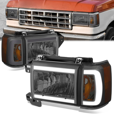 LED DRL Headlights (Left & Right) <BR>87-91 Ford Bronco, F-150, F-250, F-350