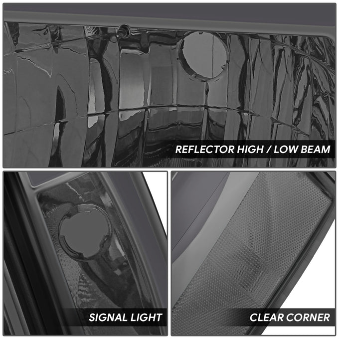 LED DRL Headlights (Left & Right) <BR>87-91 Ford Bronco, F-150, F-250, F-350
