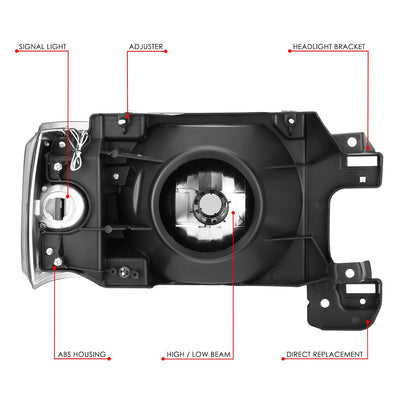 LED DRL Headlights (Left & Right) <BR>87-91 Ford Bronco, F-150, F-250, F-350