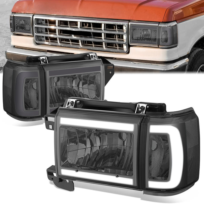 LED DRL Headlights (Left & Right) <BR>87-91 Ford Bronco, F-150, F-250, F-350