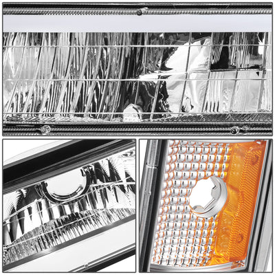 C-Full LED DRL Headlights+Turn Signal Lights <br>94-99 GMC C/K 1500 Yukon, C/K 1500-2500 Suburban