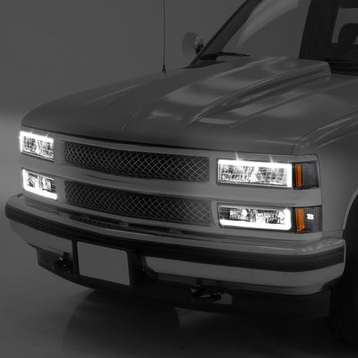 C-LED DRL Headlights+Turn Signal Lights <br>94-02 Chevy C/K 1500-3500 Suburban, Tahoe