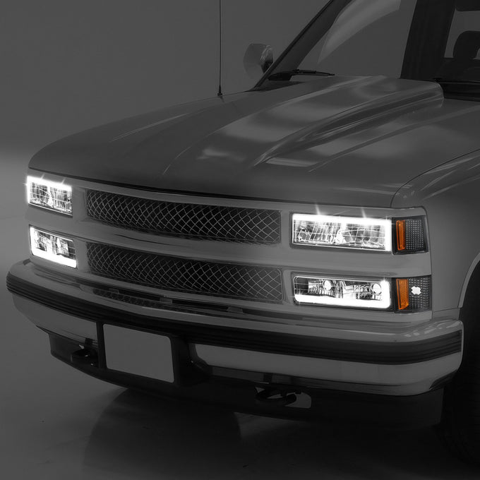 C-LED DRL Headlights+Turn Signal Lights <br>94-02 Chevy C/K 1500-3500 Suburban, Tahoe
