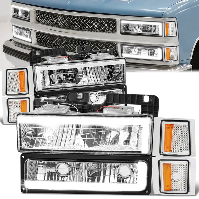 C-LED DRL Headlights+Turn Signal Lights <br>94-02 Chevy C/K 1500-3500 Suburban, Tahoe