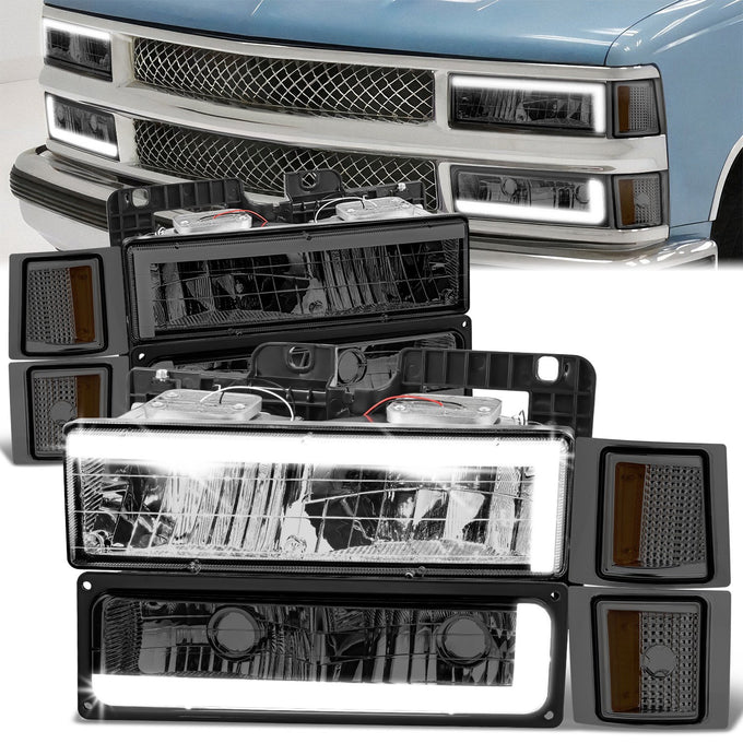 C-LED DRL Headlights+Turn Signal Lights <br>94-02 Chevy C/K 1500-3500 Suburban, Tahoe