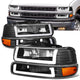 4Pcs U-Style LED DRL Switchback Headlights <br> 99-06 Chevy Silverado Suburban 1500 2500 3500