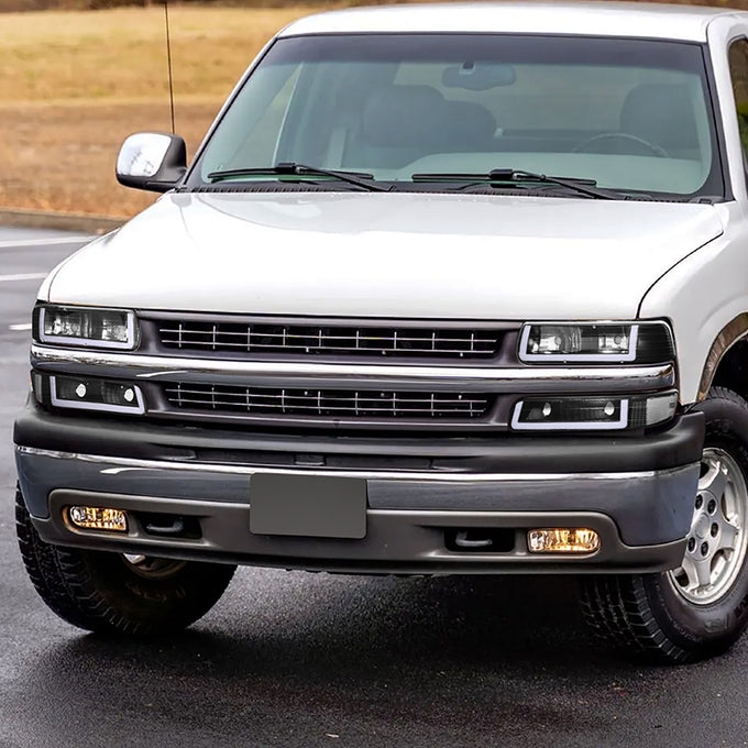 4Pcs U-Style LED DRL Switchback Headlights <br> 99-06 Chevy Silverado Suburban 1500 2500 3500