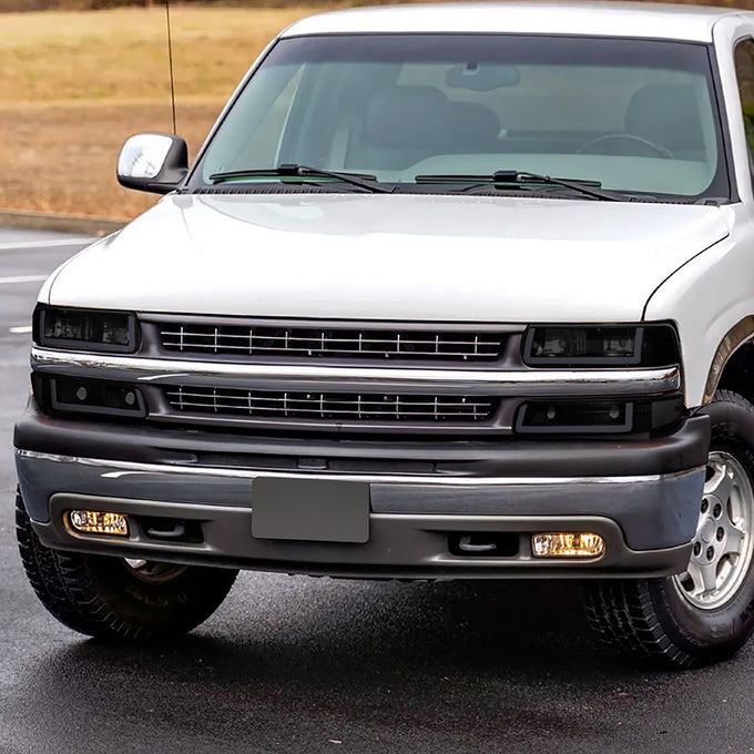 4Pcs U-Style LED DRL Switchback Headlights <br> 99-06 Chevy Silverado Suburban 1500 2500 3500