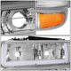 4Pcs U-Style LED DRL Switchback Headlights <br> 99-06 Chevy Silverado Suburban 1500 2500 3500