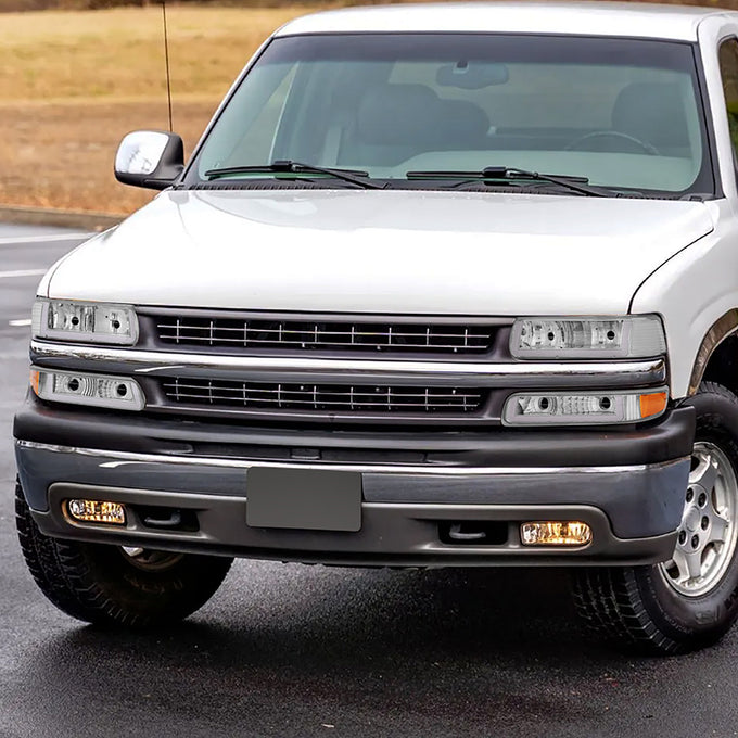 4Pcs U-Style LED DRL Switchback Headlights <br> 99-06 Chevy Silverado Suburban 1500 2500 3500