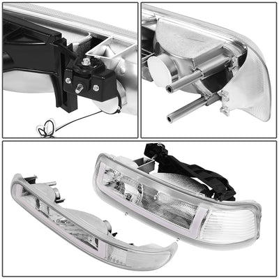 4Pcs U-Style LED DRL Switchback Headlights <br> 99-06 Chevy Silverado Suburban 1500 2500 3500