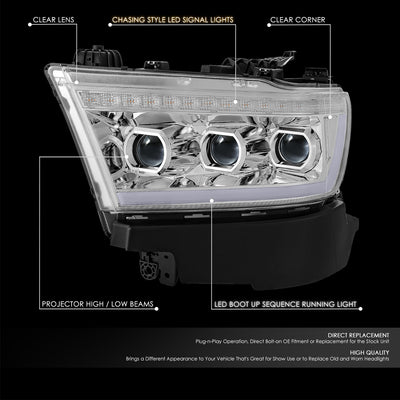 Start-Up DRL/ Sequential LED Projector Headlights <br> 19-24 Ram 1500