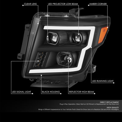 LED DRL Projector Headlights <br> 16-22 Nissan Titan XD