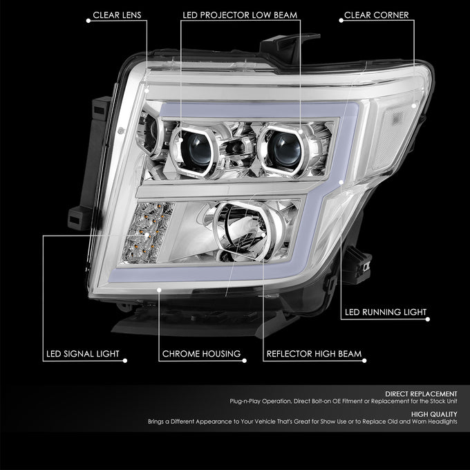 LED DRL Projector Headlights <br> 16-22 Nissan Titan XD