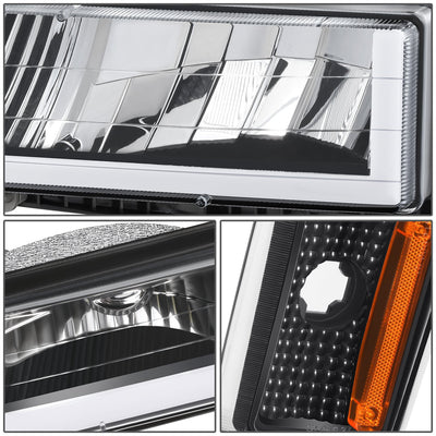 U-LED DRL Headlights+Turn Signal Lights <br>88-93 Chevy C/K 1500-3500 Suburban