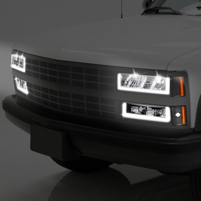 U-LED DRL Headlights+Turn Signal Lights <br>88-93 Chevy C/K 1500-3500 Suburban