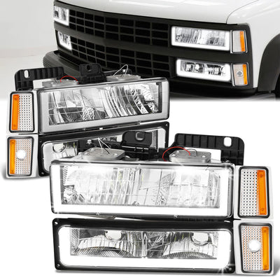 U-LED DRL Headlights+Turn Signal Lights <br>88-93 Chevy C/K 1500-3500 Suburban