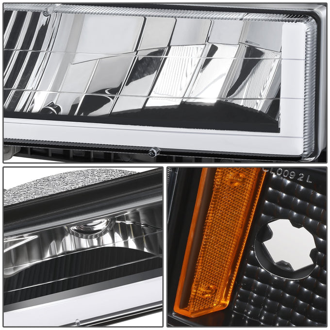 U-LED DRL Headlights+Turn Signal Lights <br>94-02 Chevy C/K 1500-3500 Suburban, Tahoe