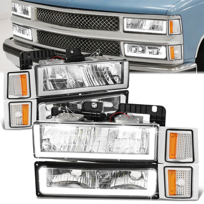 U-LED DRL Headlights+Turn Signal Lights <br>94-02 Chevy C/K 1500-3500 Suburban, Tahoe