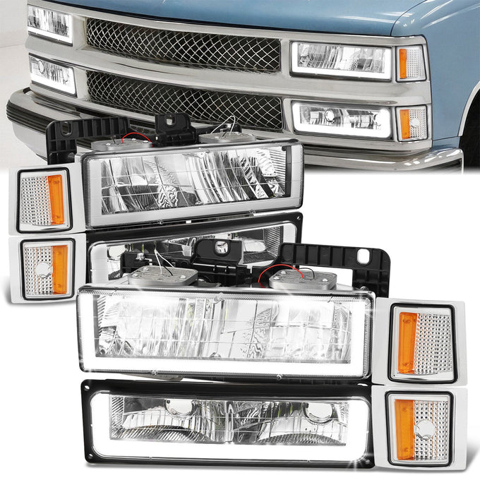 U-LED DRL Headlights+Turn Signal Lights <br>94-02 Chevy C/K 1500-3500 Suburban, Tahoe