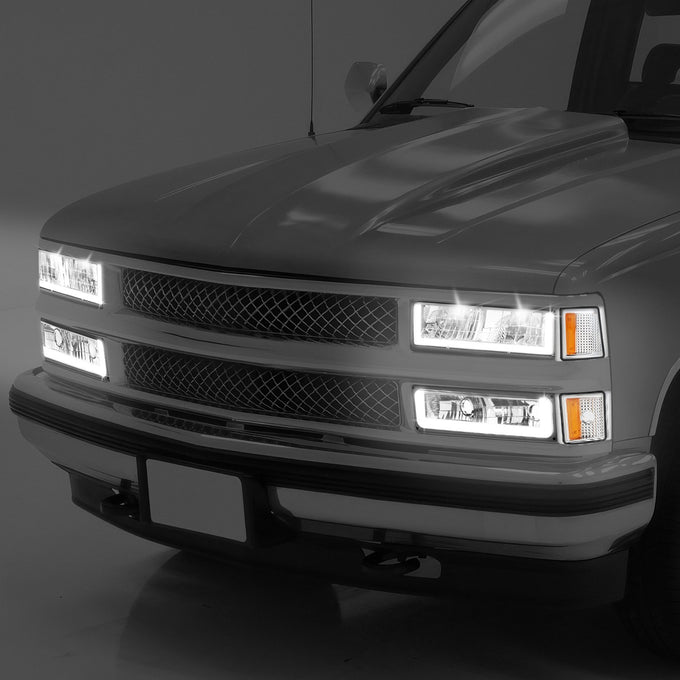 U-LED DRL Headlights+Turn Signal Lights <br>94-02 Chevy C/K 1500-3500 Suburban, Tahoe